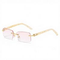 Lunettes de soleil carrées sans monture personnalisées, design tendance, protection UV400, durables, anti-reflets, monture transparente, logo personnalisé