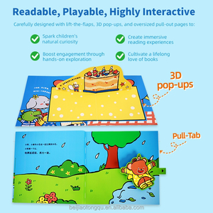 <span class=keywords><strong>Libro</strong></span> Illustrato Pop-up 3D per Bambini 'Sunshine' di Hairun, Orsetto che Fa Amicizia, Stampa Personalizzata per Età 2-6 Anni - Product Image 5