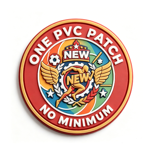 One PVC Patch 3D Embossed Circle Custom Stick-On Patch for Gifts - Product Image 5
