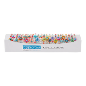 Bracciale a tubo con perline colorate e ciondolo a forma di occhio di Allah, regolabile, gioiello alla moda per donne e ragazze, scatola da 2400 pezzi. - Product Image 2