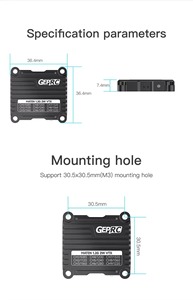 GEPRC MATEN 1.2G 2W VTX Émetteur vidéo haute puissance 1.2GHz 2000mW IRC Tramp MMCX 2-8S 30.5x30.5mm pour Drone FPV RC, Avion, <span class=keywords><strong>Voiture</strong></span> - Product Image 6