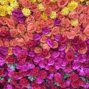 Panel de Pared de Flores Artificiales con Base de Tela 5D, Diseño Degradado, para Decoración de Bodas, Fotografía, Transmisiones en Vivo y Eventos, Personalizable, Venta al Por Mayor - Product Image 2