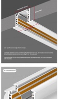 Profilé magnétique en aluminium pour rail lumineux 48V basse tension, profondeur 8mm, installation encastrée, résidentiel et commercial, sans éclairage principal COB
