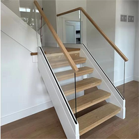 Rampe d'escalier en verre sans cadre en aluminium pour villa moderne personnalisée avec installation DIY