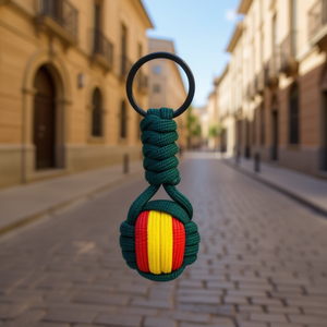 Portachiavi Ilan con Sfera da 30mm, Cordino Verde Scuro e Design Bandiera Spagnola - Product Image 3