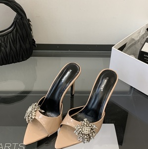 Strass di lusso 2025 10CM nuovo stile da <span class=keywords><strong>donna</strong></span> scarpe <span class=keywords><strong>sandali</strong></span> scivoli pompe Open Toe pantofole tacchi - Product Image 2