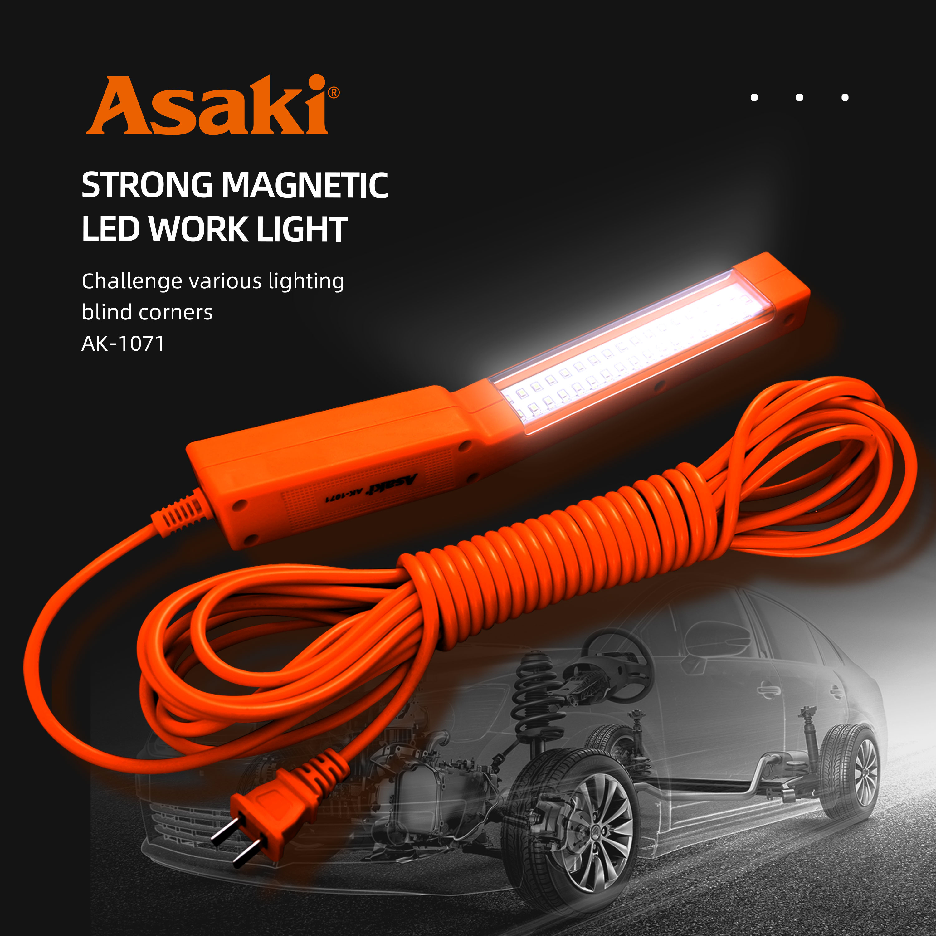 AK-1071 Strong Magnetic LED Work Light - 7.5W Efficiency