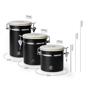 Recipiente para Café, Contenedores Herméticos para Almacenamiento, Tarros de Cocina para Granos, Harina, Azúcar, Té, Contenedor de Acero Inoxidable con Sellado al Vacío de CO2 - Product Image 2