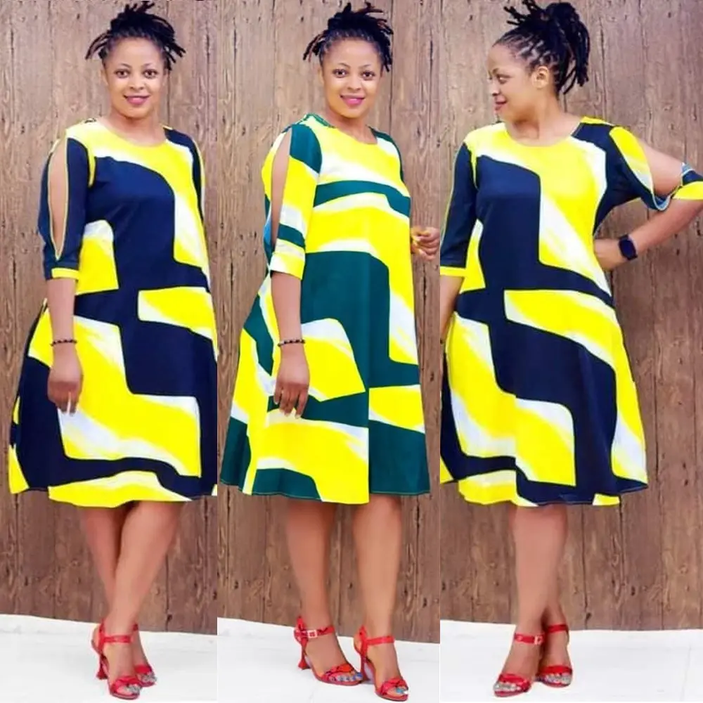 KaiChen Hot Sale Africa Clothing Designs Women Clothes Formal Lady African Print Dress Plus Size