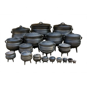Marmite en fonte à trois pattes Grande marmite à ragoût pour le camping Batterie de cuisine pour la cuisine sud-<span class=keywords><strong>africaine</strong></span>, y compris la sauce en métal - Product Image 2
