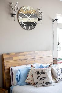 Grande horloge murale romaine en bois de 8 pouces, multicolore, design de plage côtière maritime, style art déco, affichage à quartz à face unique - Product Image 5