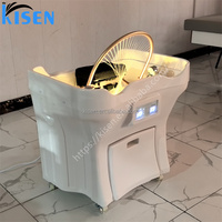 Dernier lit de massage portable japonais Headspa avec réservoirs d'eau, bol de lavage des cheveux avec chauffage et cuiseur vapeur pour spa et salon