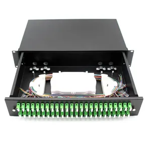 Rongbang 19 "2U Slide Rail Rack Mount Patch Panel V1 Patch Panel in fibra ottica a pieno carico