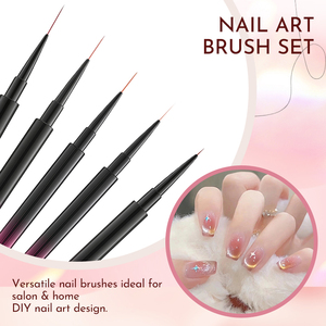Pinceau à ongles avec manche métallique, pointe ovale et fine, poils en nylon, outil de peinture au gel OEM pour la décoration d'ongles haut de gamme en salon - Product Image 5