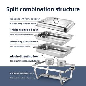 Réchaud à alcool en gros de haute qualité en acier inoxydable 9L chauffe-plats ensemble de buffet pour le chauffage des aliments poêle à manger - Product Image 6