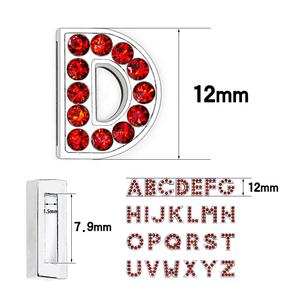 Lettres de l'alphabet en strass de couleur rouge de 8mm, breloques coulissantes en cristal, accessoires de bricolage, bijoux, collier et bracelet pour animaux de compagnie, vente en gros - Product Image 3