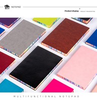 Carnet A5 à couverture souple avec bords arc-en-ciel, carnet personnalisé minimaliste à bords colorés, bloc-notes épais relié en simili cuir