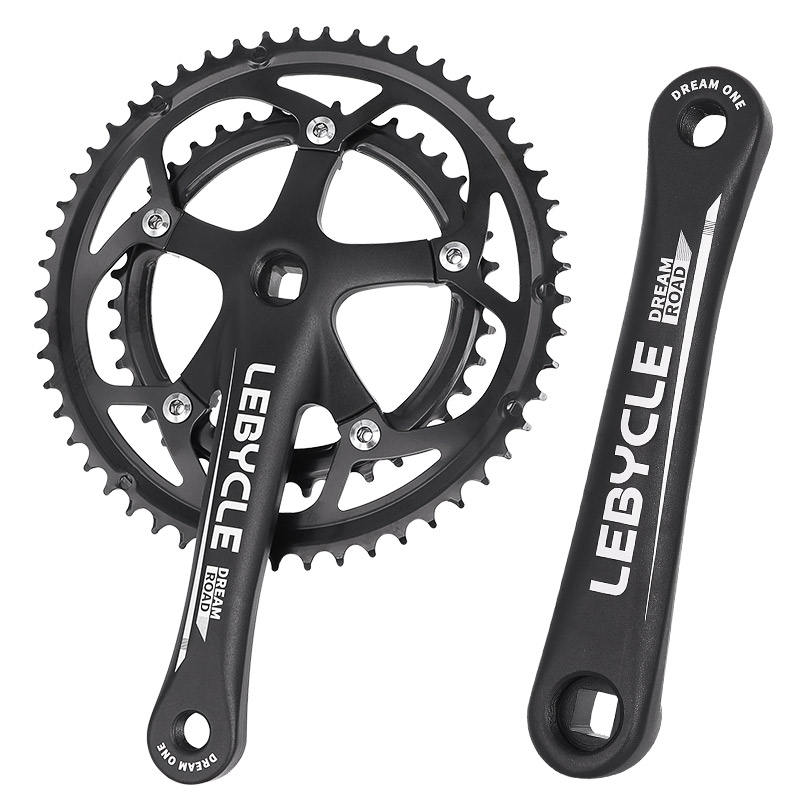 Lebycle 170mm Road Cycling Sprockets Narrow Wide 130BCD Bike Crankset with  39/53T Bicycle Chain Wheel Sprockets