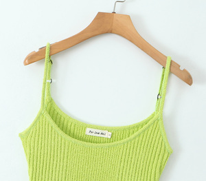 <span class=keywords><strong>Abito</strong></span> Estivo <span class=keywords><strong>Mini</strong></span> in Maglia con Spalline Sottili <span class=keywords><strong>Verde</strong></span>, Casual e alla Moda per Signore - Product Image 3