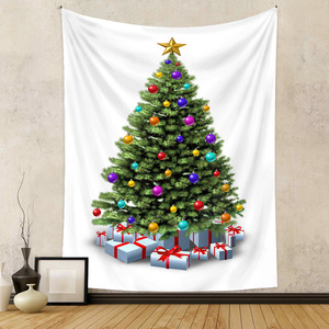 Haute qualité personnalisé joyeux noël arbre tenture murale <span class=keywords><strong>tapisserie</strong></span> Festival toile de fond pour chambre <span class=keywords><strong>et</strong></span> salon décoration de noël - Product Image 2