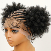 Perruque tressée pour enfants, perruque synthétique à lacets complets, tresses africaines, queue de cheval, dentelle transparente, légère, pour filles