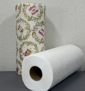OEM 2 Ply Disposable <b>Kitchen</b> Roll <b>Paper</b> Towel Custom logo White Printed <b>Kitchen</b> <b>Paper</b> - Product Image 2