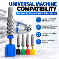 2.35mm mèches de forme conique étendue coupe croisée argent non revêtu meilleure qualité enlever les forets à ongles en carbure de tungstène en Gel dur