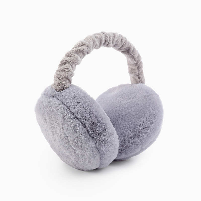 JIRIS Hamburger katlanır tarzı kış sıcak düz renk kulaklık katlanabilir sevimli Anti-freeze büyük boy peluş Earmuffs