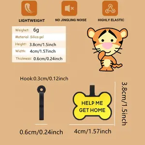 Custom Qr Code Pet Id Blank Personalized Pet Cat Id Tag Collar Accessories Silicone Dog Tags Animal Silicone Necklaces For Dogs