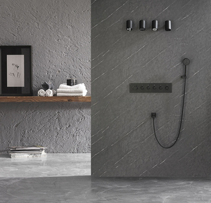 Caméra de <span class=keywords><strong>Douche</strong></span> Dissimulée Étanche Noire Mate en Cuivre Encastrée - Product Image 2