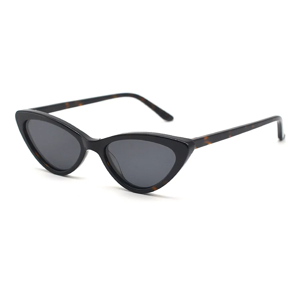 Venta al por mayor gafas de sol unisex ojo de gato polarizadas moda retro negro gafas de sol hombres mujeres