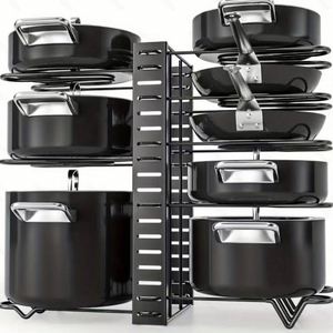 <b>Kitchen</b> Storage Rack, Multi-layer Sink Cabinet, Adjustable Countertop, Floor to Ceiling Storage, Separate Pot Storage Rack - Product Image 3