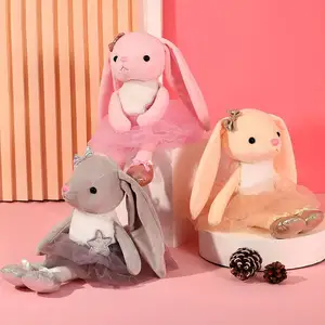 Coelho de pelúcia macio fofo de anime, coelho de pelúcia de pelúcia de anime em várias cores, coelho de páscoa, brinquedo de pelúcia com orelha longa