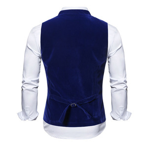 <strong>Mens</strong> <strong>Velvet</strong> Formal Vest Slim Fit Business Suit Vest Solid Color Sleeveless <strong>Waistcoat</strong> - Product Image 5
