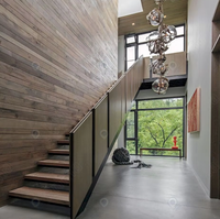 Escalier flottant Prima, escalier cantilever dissimulé, escalier sur mesure avec marches en bois pour l'intérieur de la villa