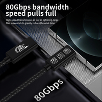 Cable USB4 Thunderbolt 5 Tipo-C con Carga Rápida PD240W, Transferencia de Datos de 80Gbps, Blindaje de Nailon Trenzado para Computadora
