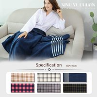 Couverture de cape châle polaire à carreaux 100% polyester à 2 couches personnalisée