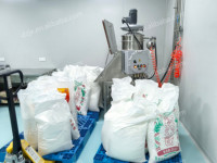 Ligne de production de pré-mélange pour pâtisserie à haute efficacité, mélangeur à ruban horizontal en acier inoxydable de qualité alimentaire pour usine de préparation de mélanges à gâteaux
