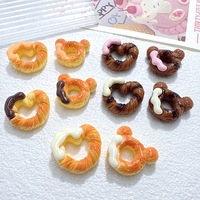 Breloques en résine en forme de beignets, dessins animés, nourriture, pain, décoration DIY pour coque de téléphone