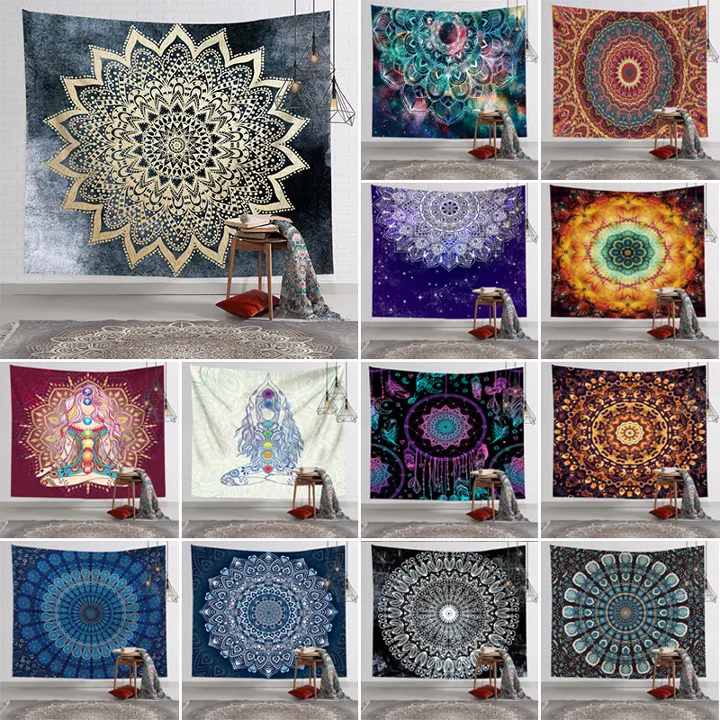 Tapisserie en tissu imprimé Tie Dye, vente en gros, tapisserie murale, tenture murale Ramadan