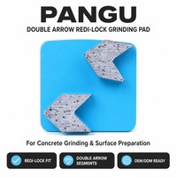 Outils de meulage de béton en diamant PanGu HU-2AR10 OEM Double Arrow Redi-lock, stables et fiables, avec segments de 10 mm