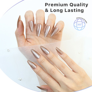 AIERFEI 24 <span class=keywords><strong>Uñas</strong></span> Postizas <span class=keywords><strong>de</strong></span> Gel con Purpurina Efecto Ojo <span class=keywords><strong>de</strong></span> Gato, Calidad Profesional <span class=keywords><strong>de</strong></span> Salón, <span class=keywords><strong>Uñas</strong></span> Postizas al por Mayor <span class=keywords><strong>de</strong></span> Fábrica, <span class=keywords><strong>Diseño</strong></span> <span class=keywords><strong>para</strong></span> Bodas - Product Image 1