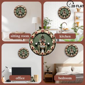Round Wooden Wall <b>Clock</b> 25Cm <b>Hand</b> Finished Silent Non Ticking Home Decor Art <b>Clock</b> - Product Image 4
