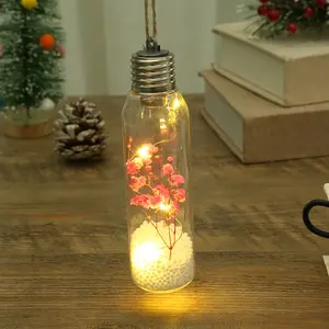 Boule de verre de Noël transparente faite à la main 20cm tons chauds lumière LED décoration nouvel intérieur ornements en verre cadeaux de vacances