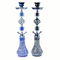 Cachimba de cristal árabe de lujo hecha a mano, con acabado de espejo, diseño de doble tubo, ecológica, tamaño personalizable, multicolor, ideal para regalo.