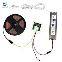 SHUNYI 12V 5A 60W Interrupteur à capteur tactile unique pour miroir avec contrôle de lumière monochrome ou CCT et minuterie
