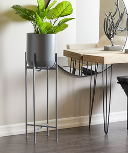 Modern Style Grey Planter Indoor Outdoor Use Customizable Raised <b>Stand</b> Minimum Order 30 Units for Garden <b>plant</b> <b>stand</b> - Product Image 5