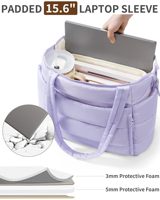 Sac fourre-tout matelassé en gros, sac à main antichoc pour ordinateur portable, sac à bandoulière étanche pour ordinateur, sac de voyage décontracté minimaliste style doudoune