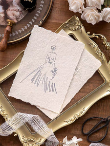 Carta Artigianale Indiana Forest Deer 90gsm per Acquerello, Formato A6, Bordo Frastagliato, Texture Ruvida, 50 Fogli, Carta per Inviti OEM - Product Image 4