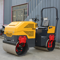 Nouveau Compacteur à Double Tambour pour Travaux de Chantier, Mini Compacteur Routier de 1 Tonne avec Double Tambour